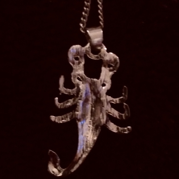 🔆SOLD🔆Pink and Silver tone SCORPION Pendant with Necklace - Picture 5 of 6